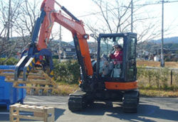 Crushing a wood pallet!