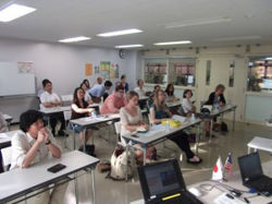 Presentation being given to students at Technical Research Center