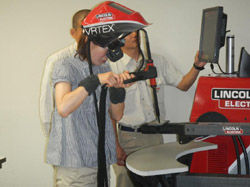 Training using the welding simulator