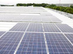 Solar panels installed on the roof