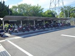 A parking lot for motorcycles and scooters was newly constructed (capacity for 70 motorbikes)