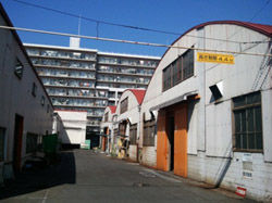 Exterior of former Osaka factory prior to demolition