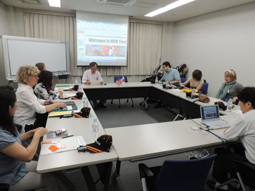 Students listen to explanation at Tierra’s Shiga Works