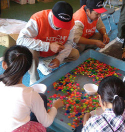 Children playing at the game corner