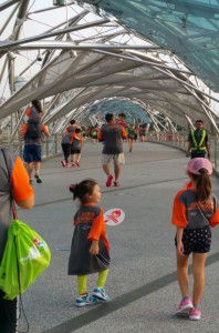 Strolling along the Helix Bridge