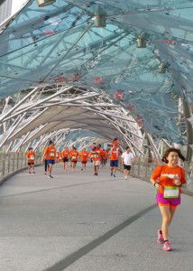 Running at the Helix Bridge