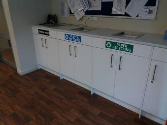 Recycling boxes in the office