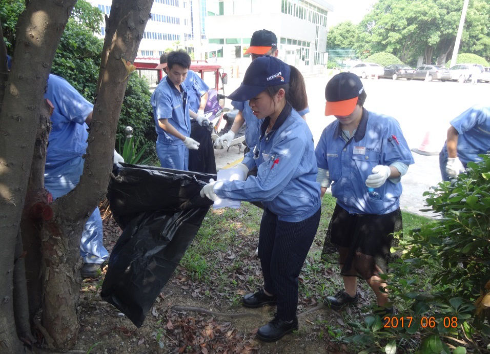Clean-up activities in the area around the plant