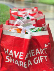 Food hampers ready for distribution