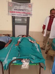 THCM volunteers donating blood under medical supervision