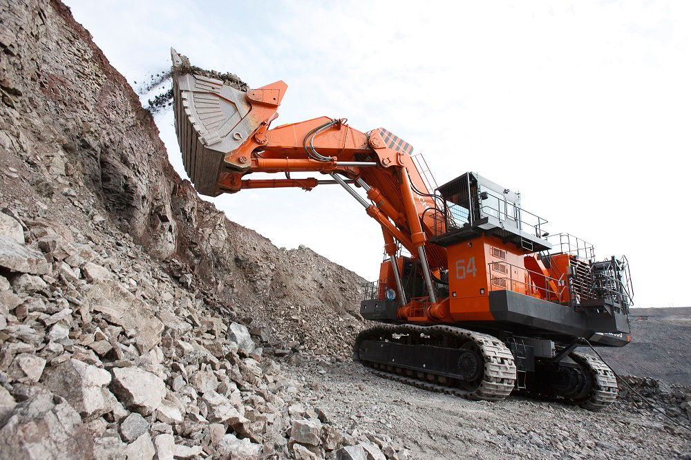 Ultra-large Hydraulic Excavator operating in mine of Republic of Kazakhstan