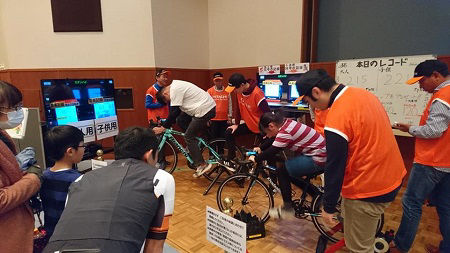 Competing to get the highest RPM by bicycle