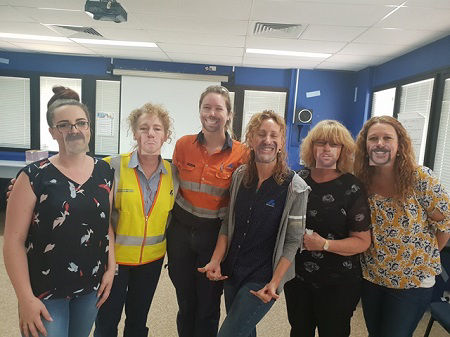 Employees from Bradken’s Ipswich facility in Australia participating in a Movember morning tea