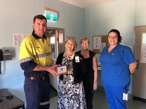 Andy Murray (Crushing Solutions of H-E Parts: far left) with representatives from the Humpty Dumpty Foundation and Newman Hopsital staff