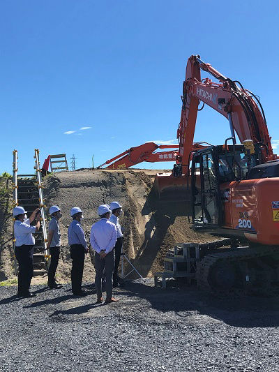 茨城県土木部関係者によるご視察（日立建機ICTデモサイト）