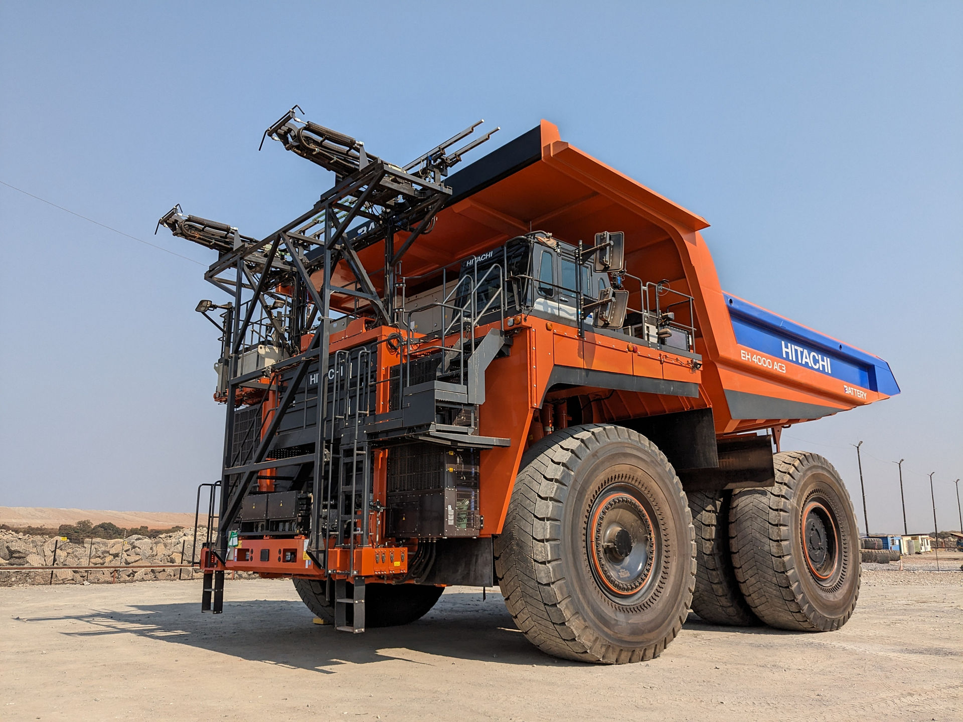Full battery dump truck in operation at a Zambian mine site