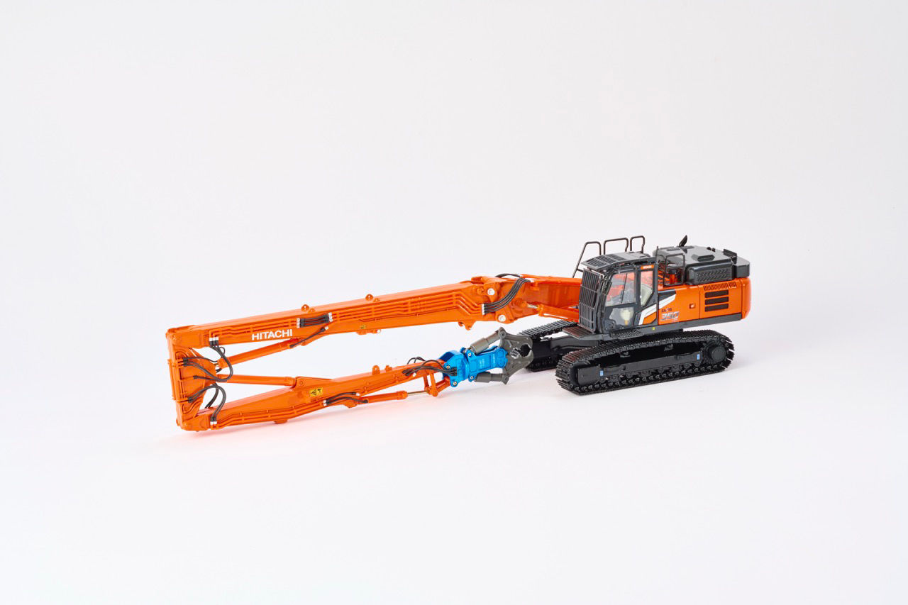 日立建機日本、数量限定「ZX350LCK-7 マルチブーム仕様機」ミニチュア