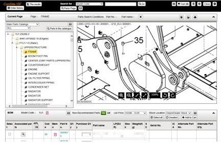 Screen image from the “ConSite® Parts Web Shop”