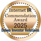 Gomez IRサイト総合ランキング銅賞 2021年