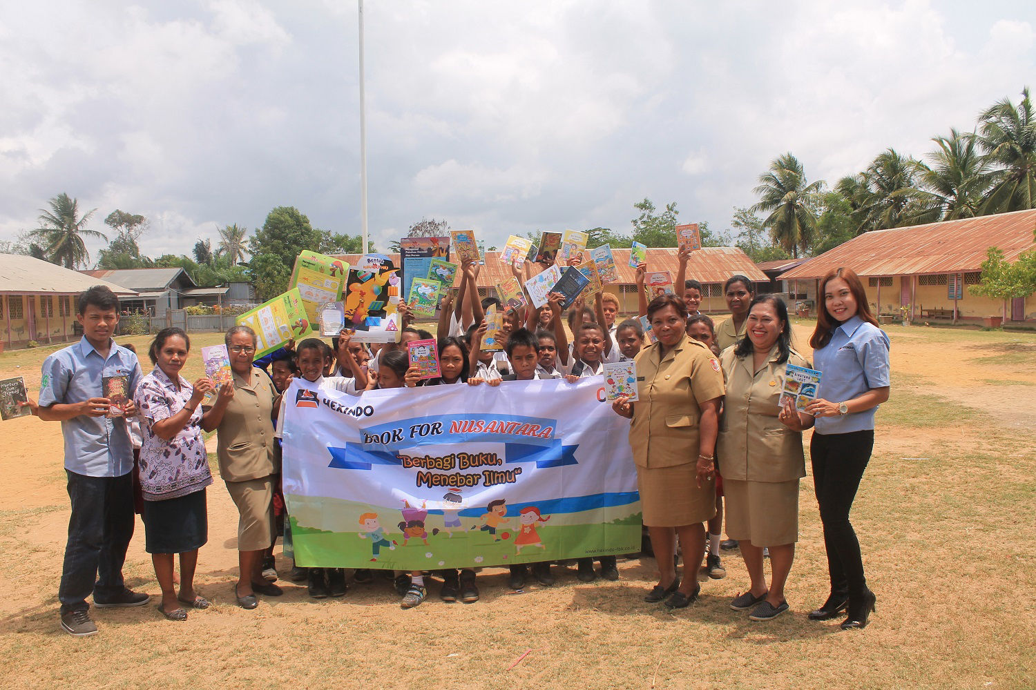 With Children who have the books we donated