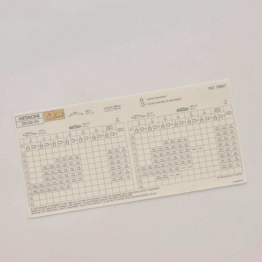Hitachi part YA00098702, NAME-PLATE