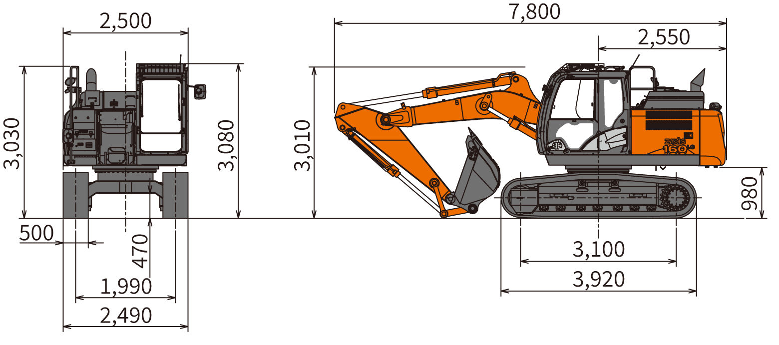 日立　2020年製　6畳用　標準工事付 ZX160LC-6 - 日立建機日本
