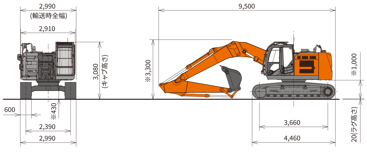 お譲り決まり ZX75US-7 搬入 | 渡辺重機