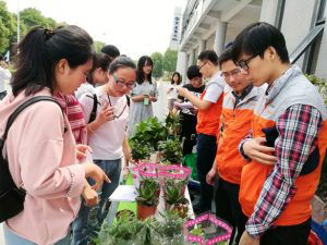 Many college students visited the booth on the day of the event