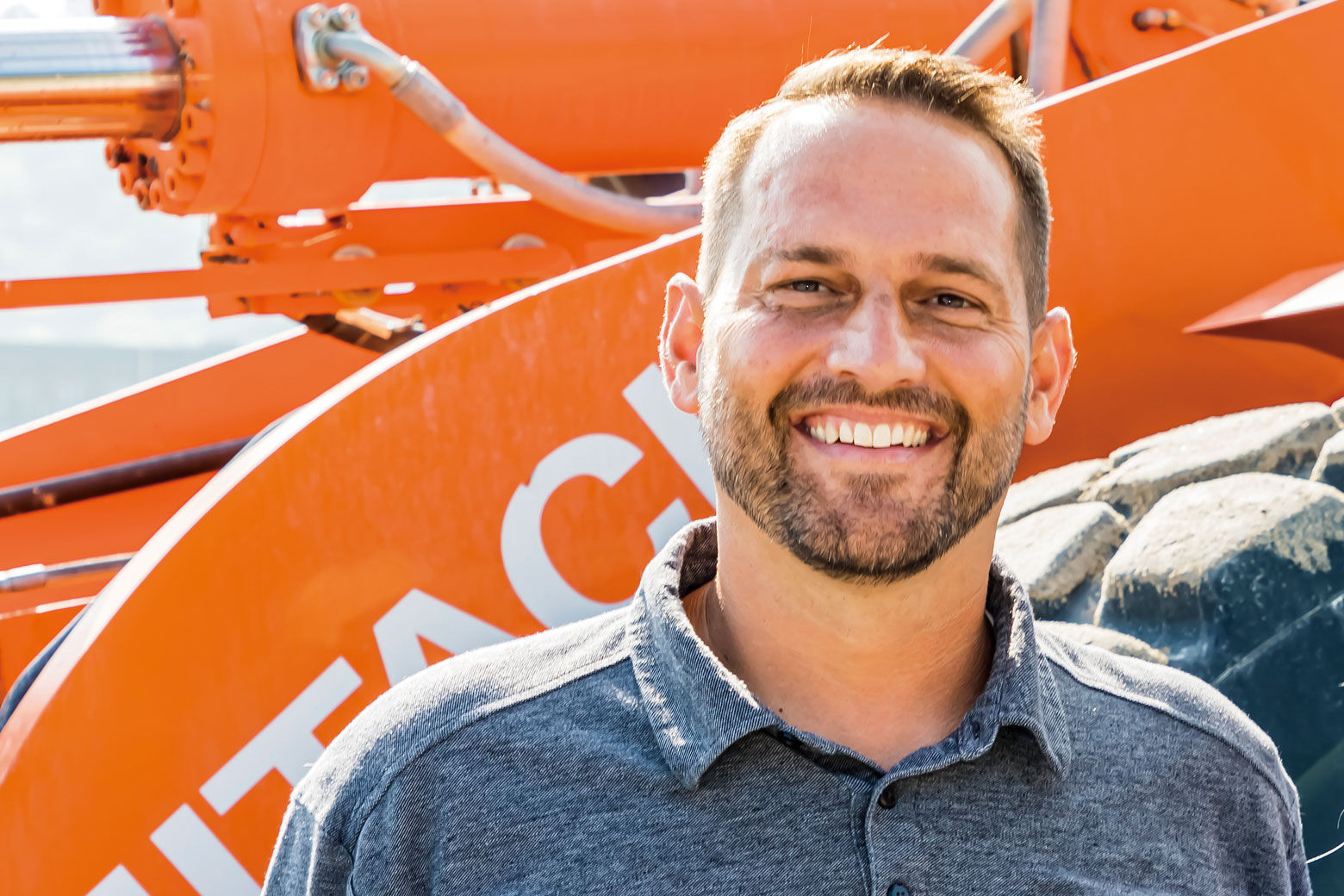 Vice President Justin Brown also operates wheel loader.