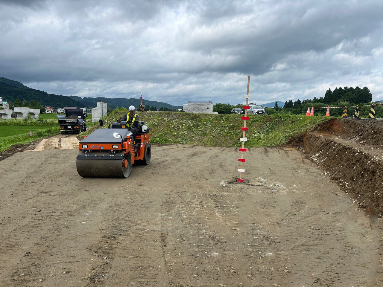 従来の丁張設置による整地