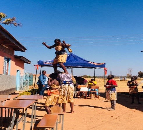 Pupils expressing their appreciation through dances