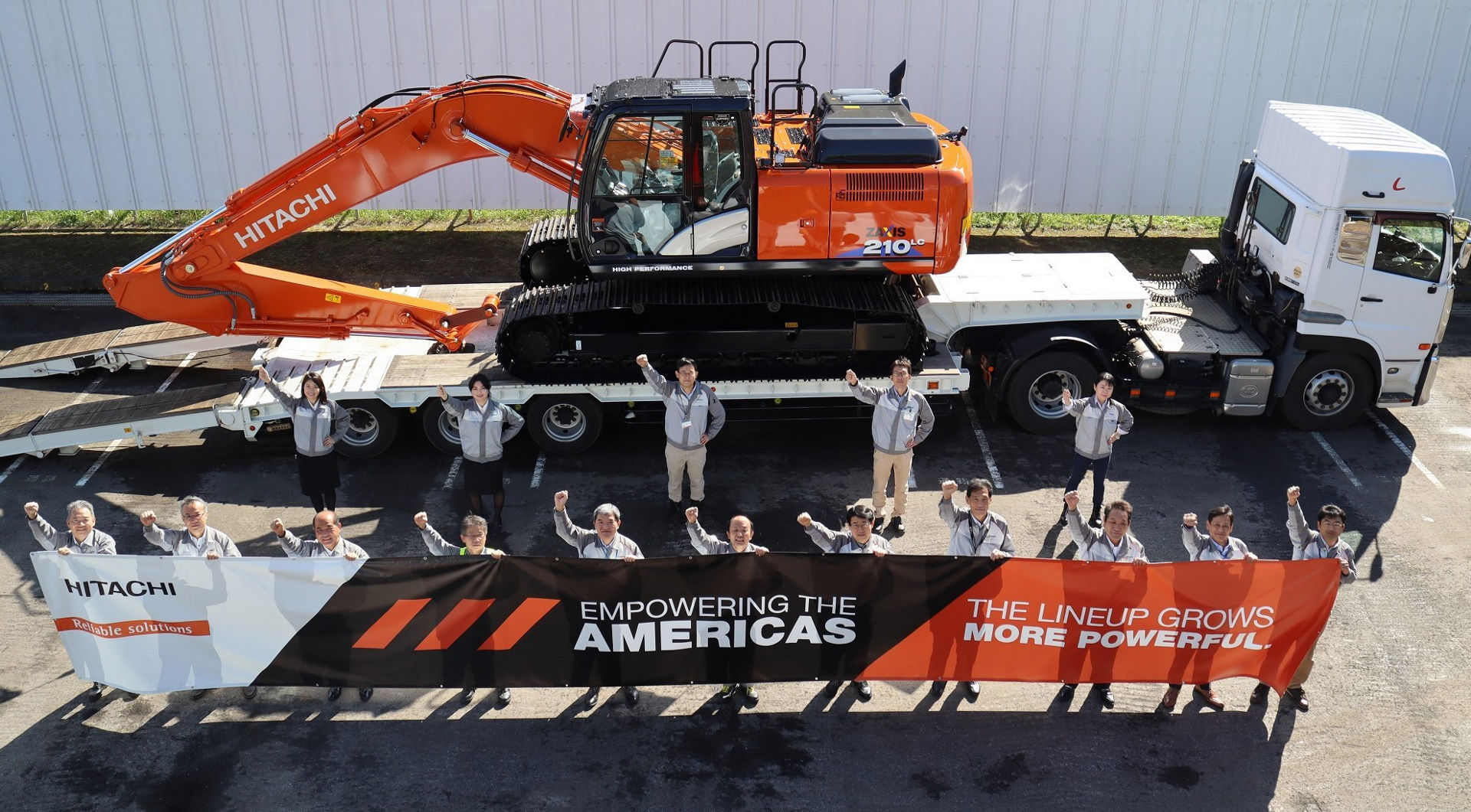 First  ZX210LC-6 medium hydraulic excavator for North American market is shipped from Tsuchiura Works