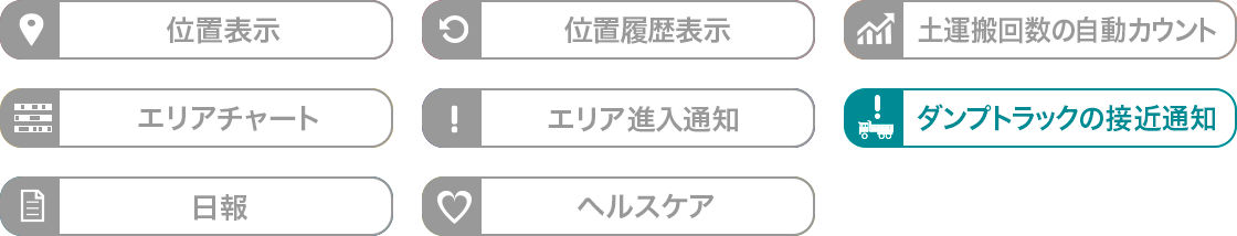 ダンプトラックの接近通知