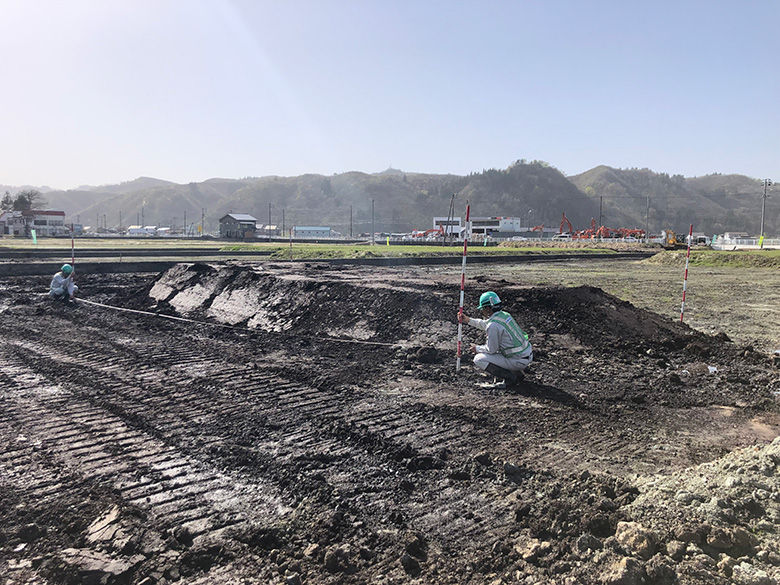 従来のスチールテープを用いた測量