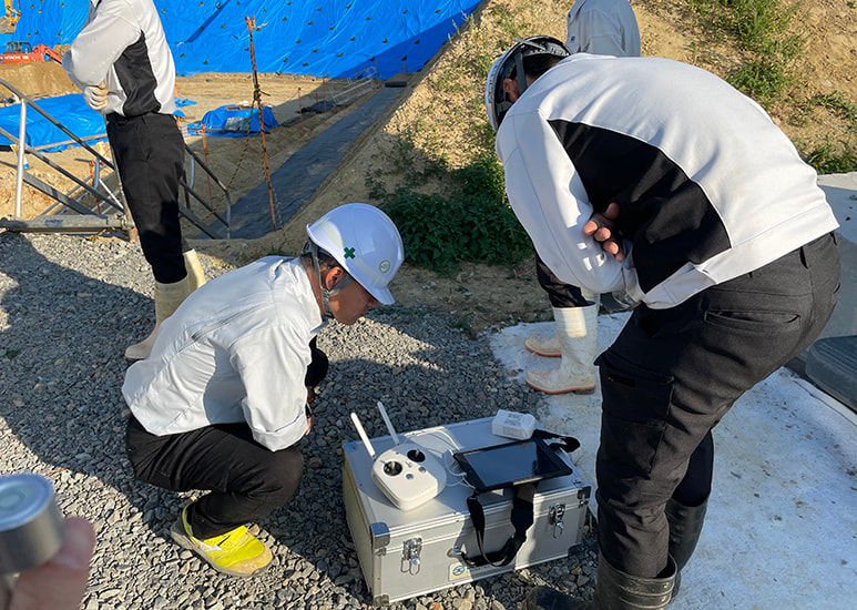 自社ドローンでの現場撮影